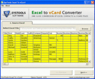 Excel to vCard screenshot